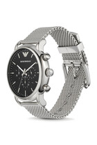 Chronograph Stainless Steel Mesh Watch and Bracelet Set